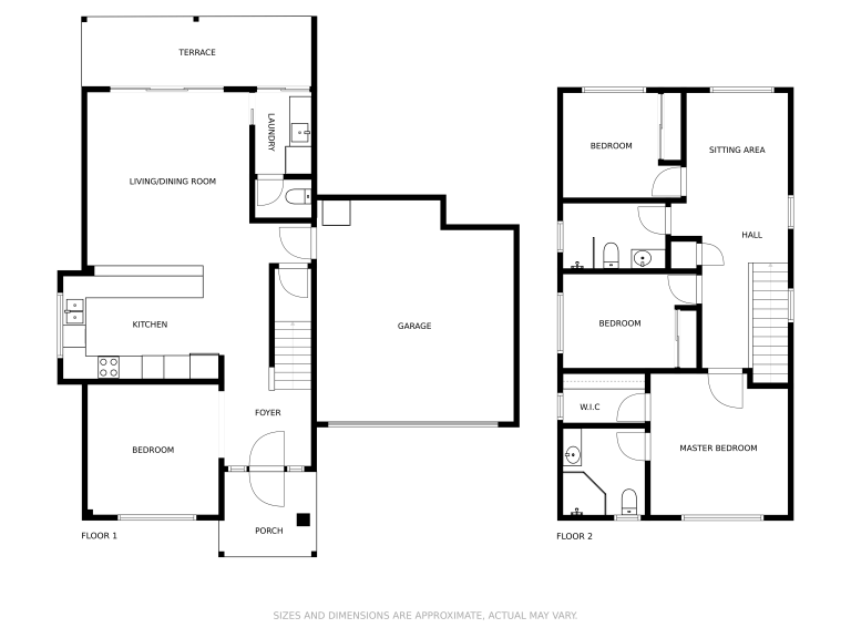 B&W floor plan without dimensions