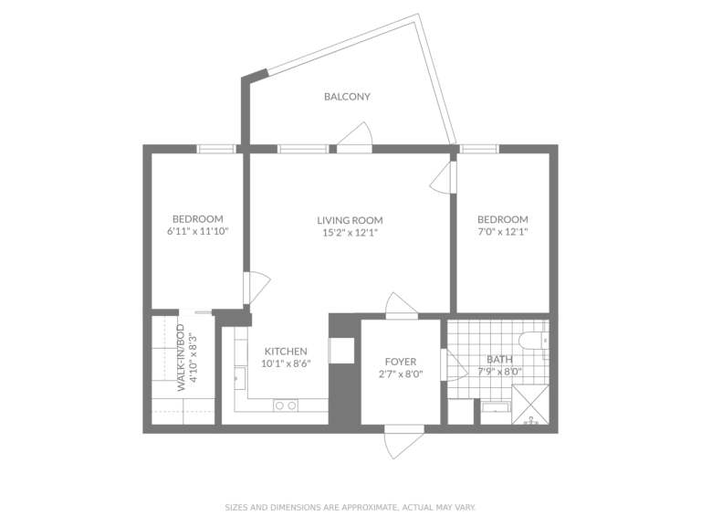 Elegant floor plan with dimensions