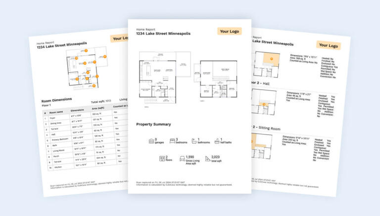 CubiCasa Home Report, showing details of every room